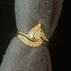 14k gold diamond engagement/wedding band
